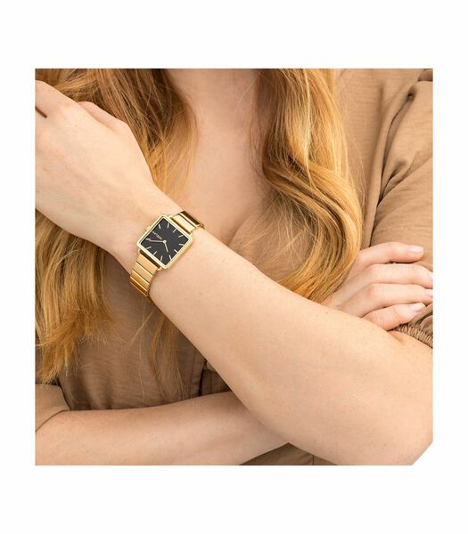 Quartz horloge voor dames, roestvrij staal IP goud