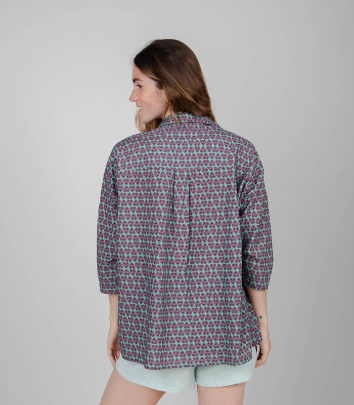 Asis Percales Heart 3/4 Sleeve Blouse Light Morera image number 3