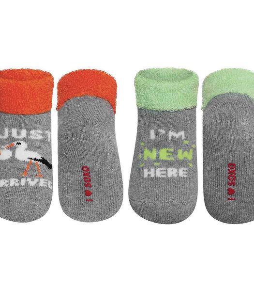 Set van 2 paar sokken met geboorteboodschap