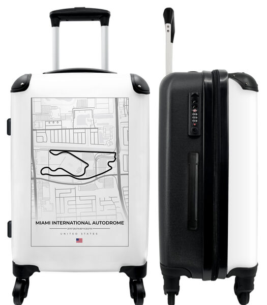 Handbagage Koffer met 4 wielen en TSA slot (Racebaan - F1 - Miami International Autodrome - Sport - Wit)