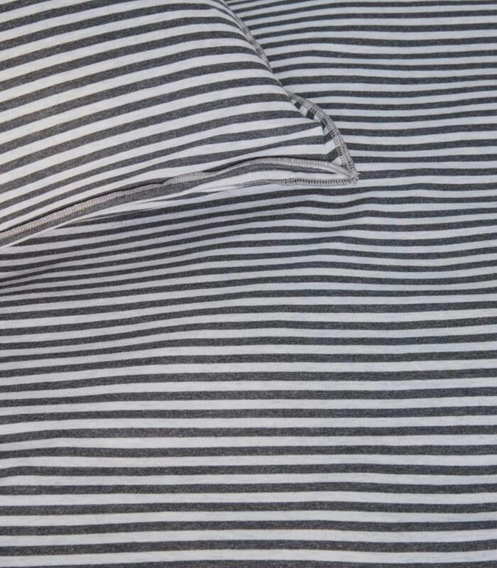 Dekbedovertrek Comfy Stripe Grey katoenjersey image number 1