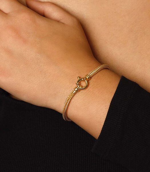 Mesh armband geel goud 'Maille Tubulaire'