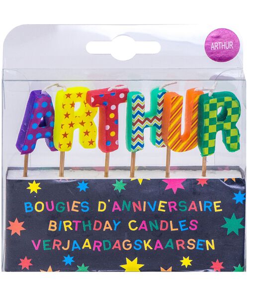 Verjaardagskaarsen voor de naam Arthur