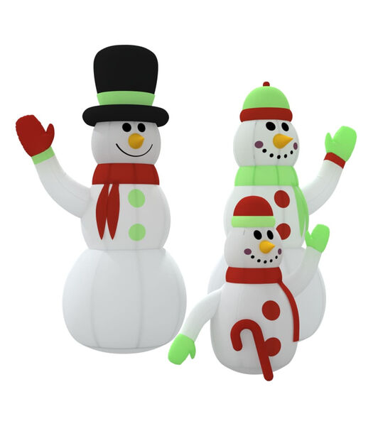 Famille de bonhommes de neige gonflable