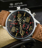 Japans quartz chronograaf horloge voor heren - Lederen band - Hawker Typhoon image number 2