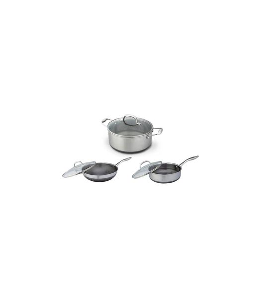 Ensemble de casseroles  Black Signature (casserole + poêle à frire ø 24 cm + wok ø 32 cm) - Induction et toutes autres sources de chaleur