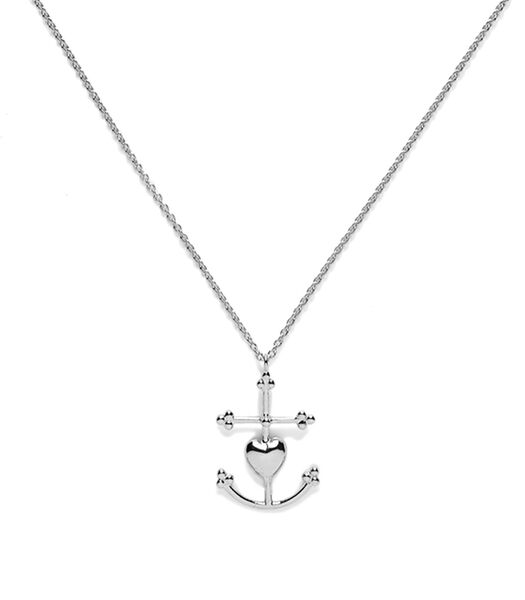 Zilveren halsketting groot Camargue kruis