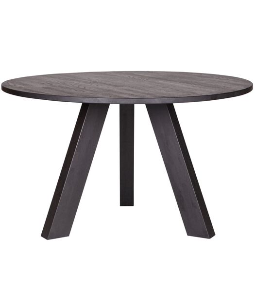 Table À Manger  - Chene - Noir - 75x129x129  - Rhonda