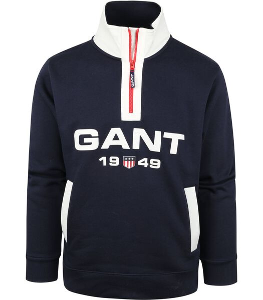 Gant Half Zip Sweat Logo Navy