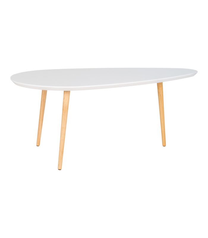 Scanditable - Table basse - plateau blanc - pieds naturels - 110x45x60cm image number 2