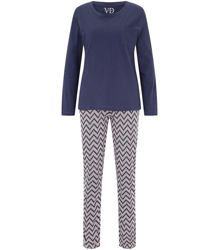 Pyjama indoor outfit broek top lange mouwen MetM image number 2