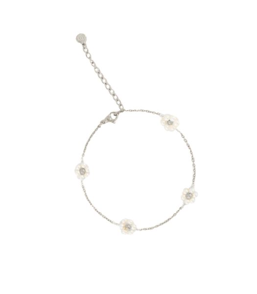 Bracelet avec fleurs en perles