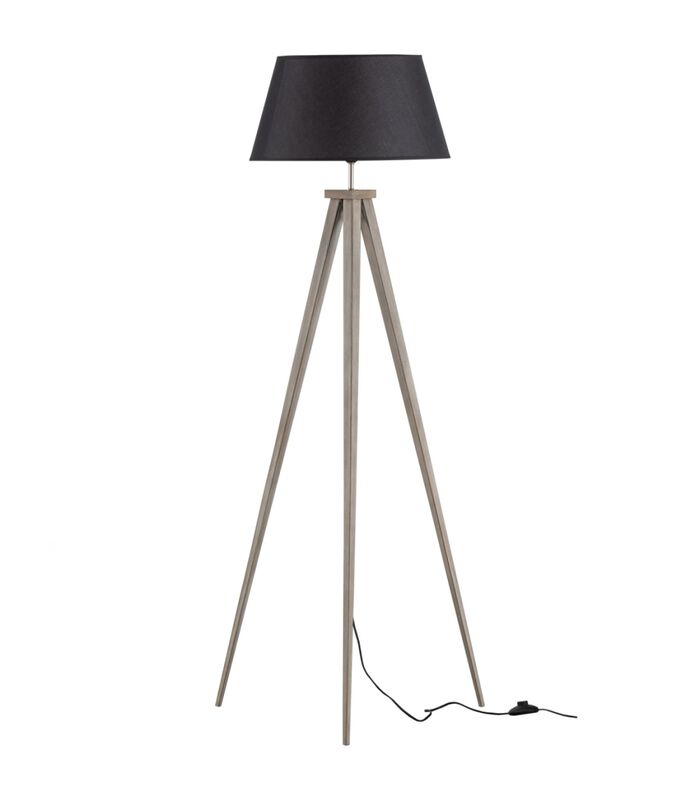 Lampadaire trépied - Bambou - Noir - 153x60x60 cm - Omar image number 0