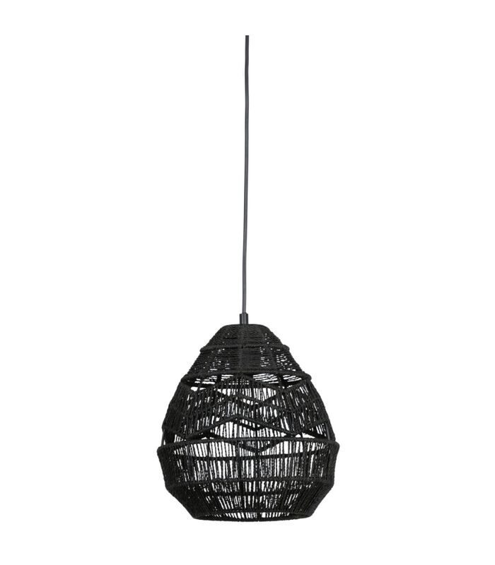 Lampe à suspension - Corde en papier - Noir - 27x25x25 cm - Adelaide image number 0