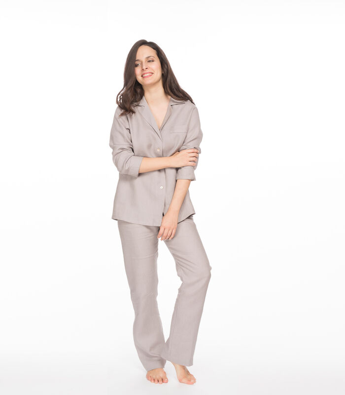 Pyjamajasje en broek zuiver linnen, LUCIE image number 2