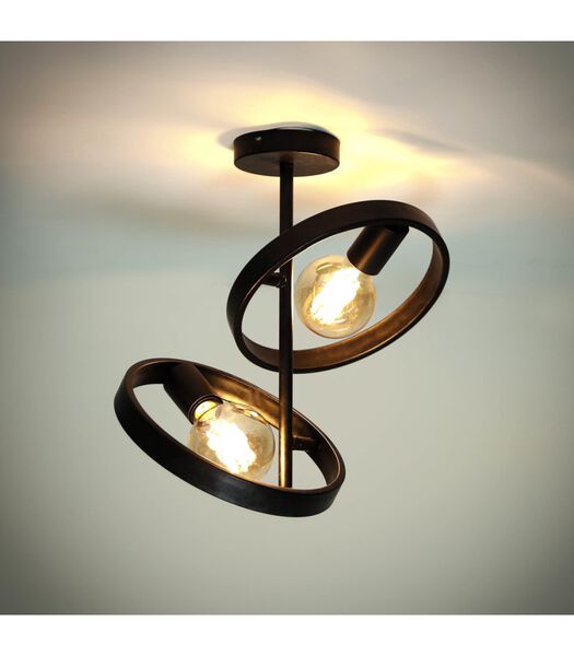 Beam - Lampe suspendue - ronde - métal - noir - 2 points lumineux