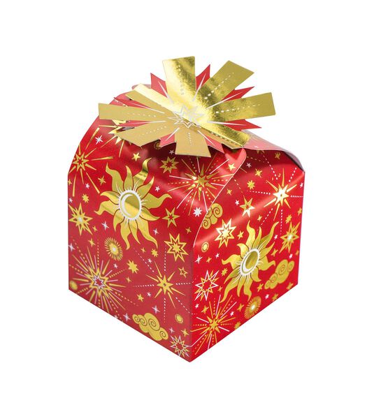 Mini boîte cadeau - Motifs céleste - Rouge et or