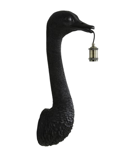 Wandlamp Ostrich - Zwart - 25x19x72cm