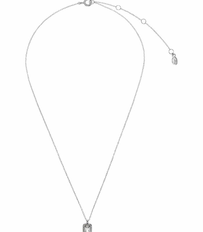 Ketting met hanger voor dames, sterlingzilver 925 gerhodineerd, zirkonia (synth.) image number 1