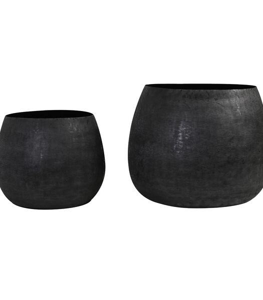 Pot à fleurs Genolu - Noir - Ø50+Ø38,5cm