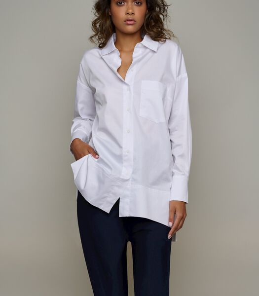 Oversized blouse met lange mouwen Wit 48