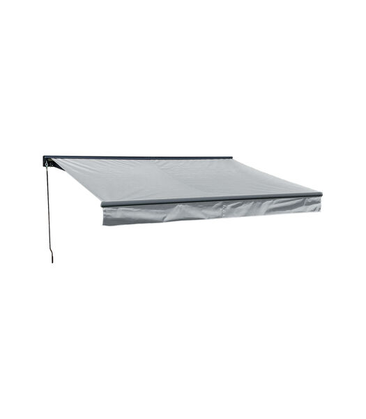 Store banne SAULE 2,95 × 2,5m avec semi-coffre - Toile grise et structure grise