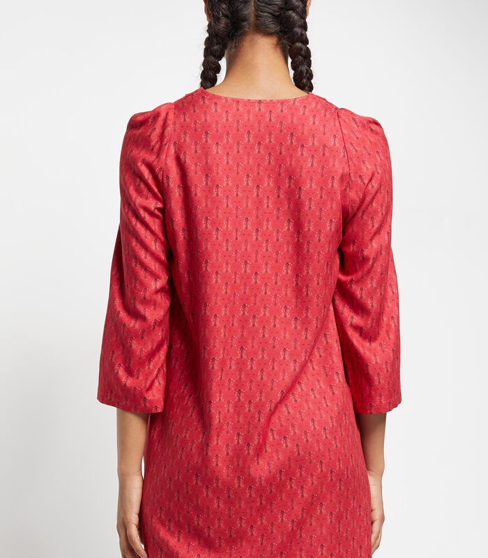 Korte rode jurk met print LANDRESS image number 2