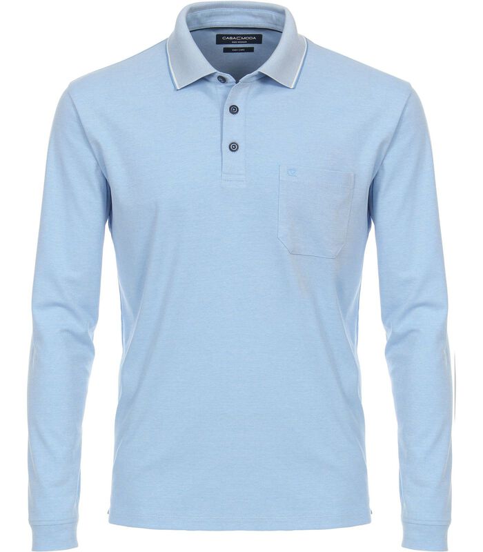 Long Sleeve Polo Lichtblauw image number 0
