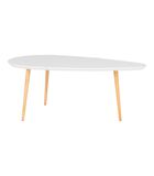 Scanditable - Table basse - plateau blanc - pieds naturels - 110x45x60cm image number 0