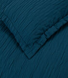 Set couvre lit 1 personne Leron 180x260 cm Bleu pétrole  (1 couvre-lit, 1 taie d'oreille) image number 2