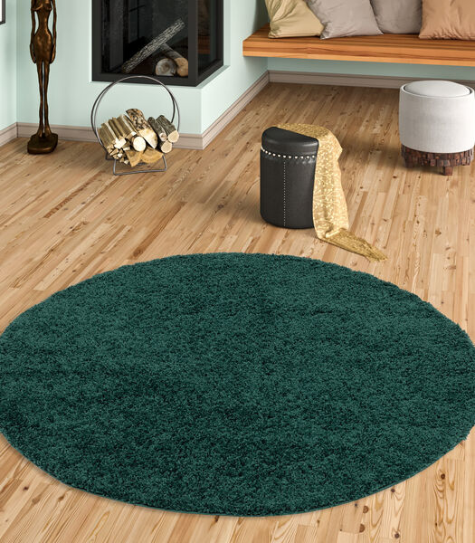 Hoogpolig langpolig Shaggy tapijt vloerkleed Fluffy Rond