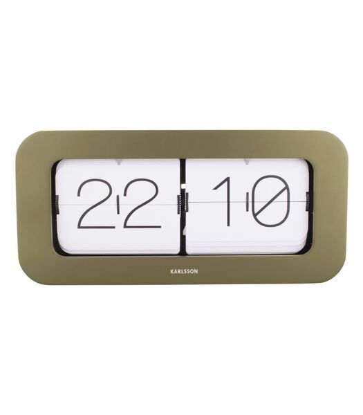 Horloge de table Matiz - Bambou/vert mousse - 37x9x16cm