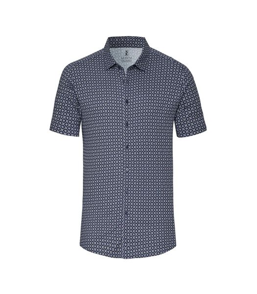 Short Sleeve Jersey Overhemd Print Navy