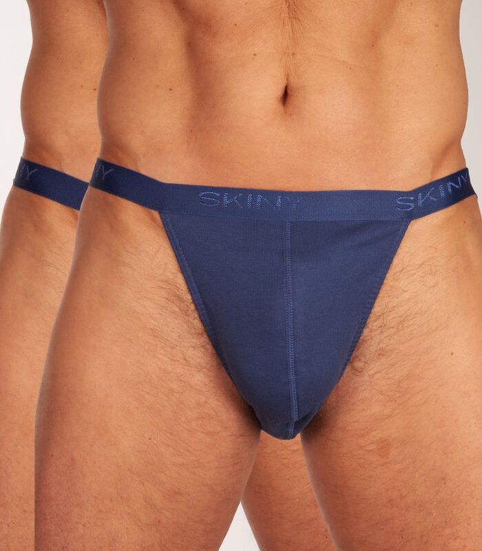 Slip 2 pack Every Day In Cotton Rib Tanga Briefs image number 1