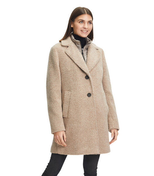 Manteau en laine avec partie veste sans manches amovible