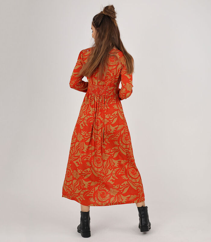 Lange jurk in viscose met print O2DINIA image number 1