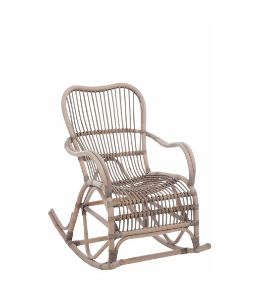 Nostalgic - Chaise à bascule - rotin - gris - 66x110x93cm