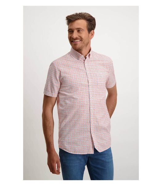 State Of Art Chemise Rouge A Carreaux Manches Courtes