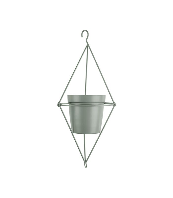 Pot pour plante suspendue Spatial Diamond - Vert Jade Fer - 13x12cm image number 1