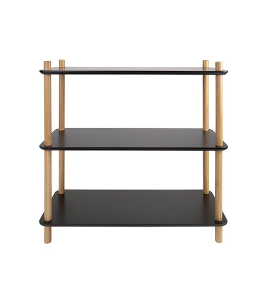 Armoire à étagères Simplicity - Noir - 80x30x82,5cm