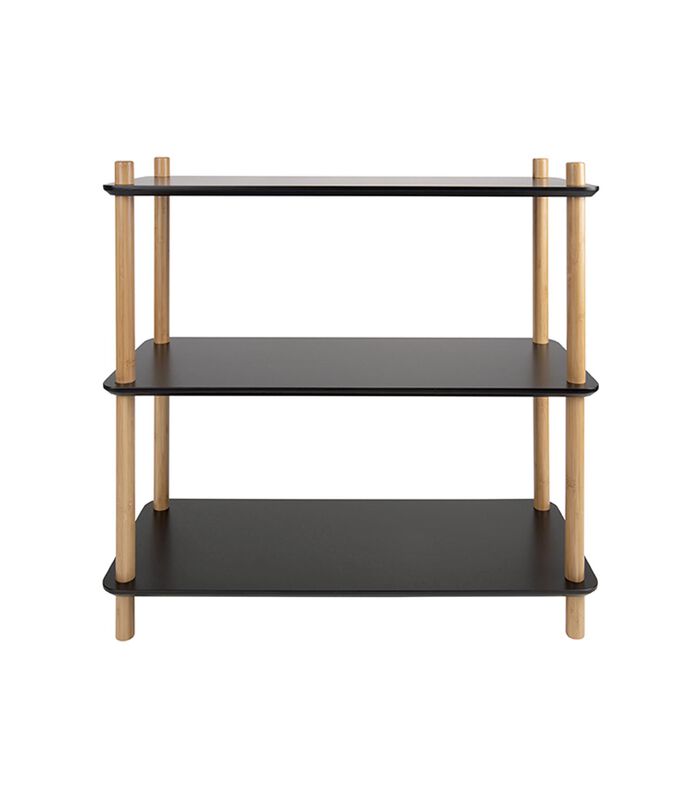 Plankenkast Simplicity - Bamboe Zwart - Small - 80x30x82,5cm image number 0