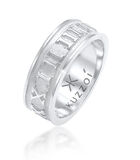 Ring Heren Band Ring Romeinse Cijfers Massief Trend Geoxideerd In 925 Sterling Zilver image number 0