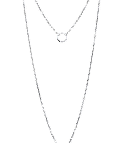 Halsketting Dames Layer Cirkels Geo Classic Basic Trend In 925 Sterling Zilver