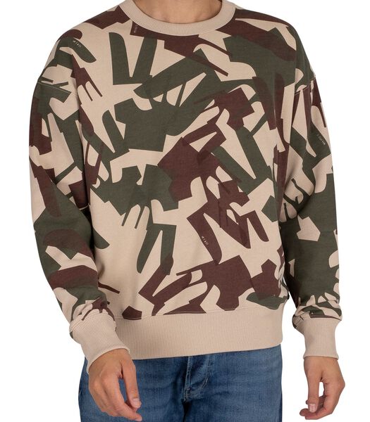 Oversized sweatshirt met camouflageprint