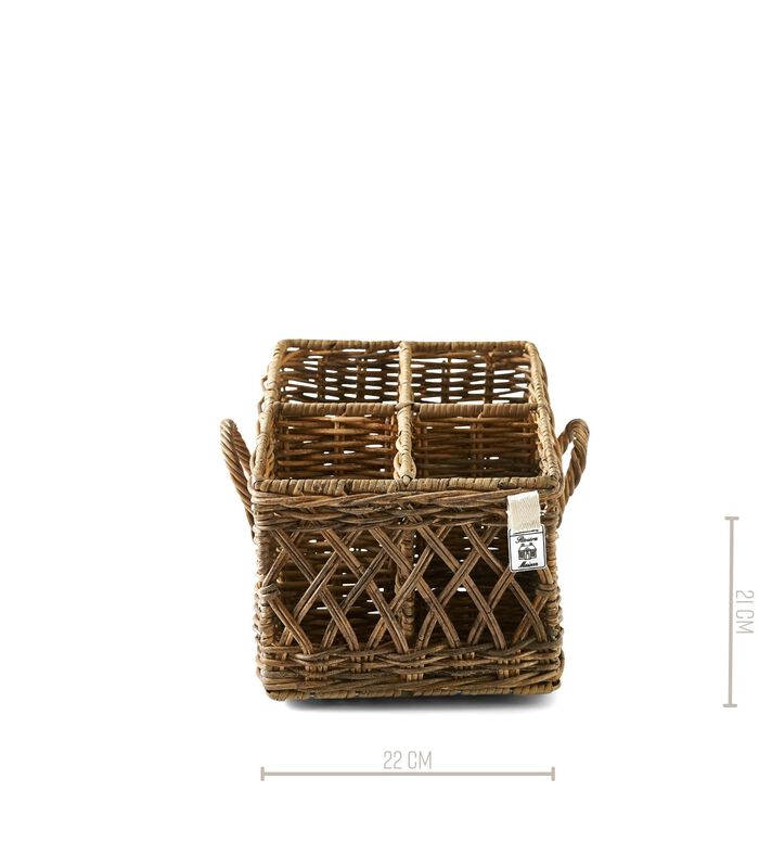 Rustic Rattan Couvert Basket Square image number 3