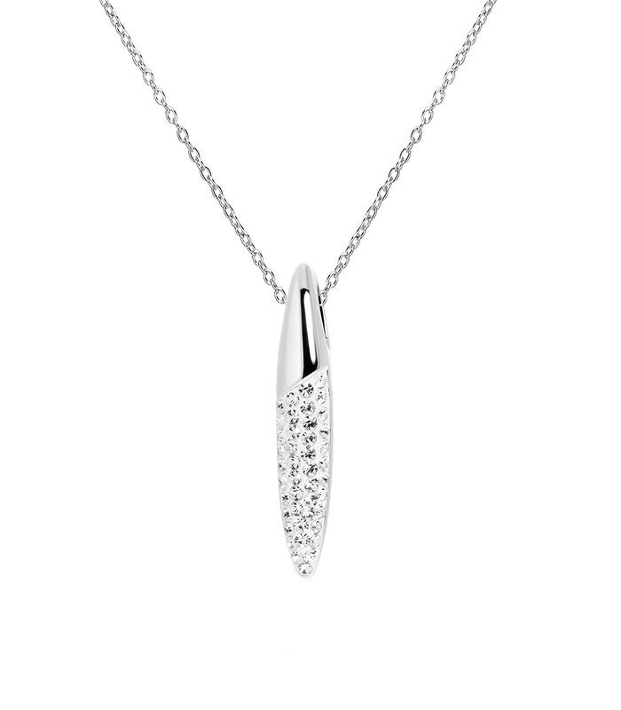 Collier en argent& pendentif perle avec cristal image number 0