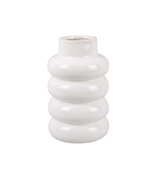 Vase déco Bobbly Glazed - Blanc - Ø15x24cm