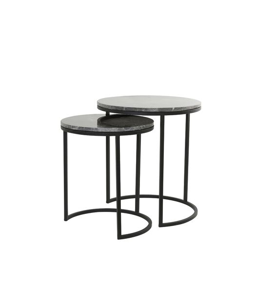 Table d'appoint Alfio - Noir - Ø49cm