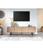 TV-meubel OPERA 180 cm eiken en zwart marmereffect image number 1