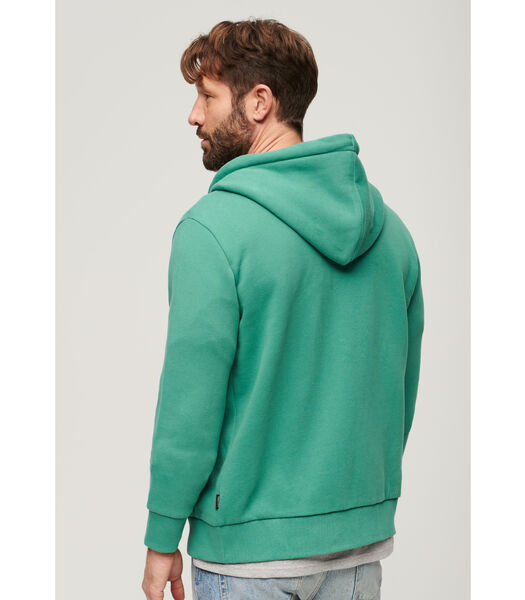 Hooded sweatshirt met rits en fluorescerend logo Vin...